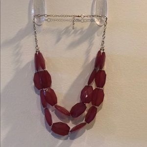 Chunky Maroon Statement Necklace